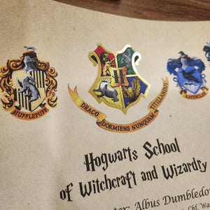 Personalised Harry Potter Hogwarts Acceptance Letter with Hogwarts School Ministry of Magic Wax Seal Stamp