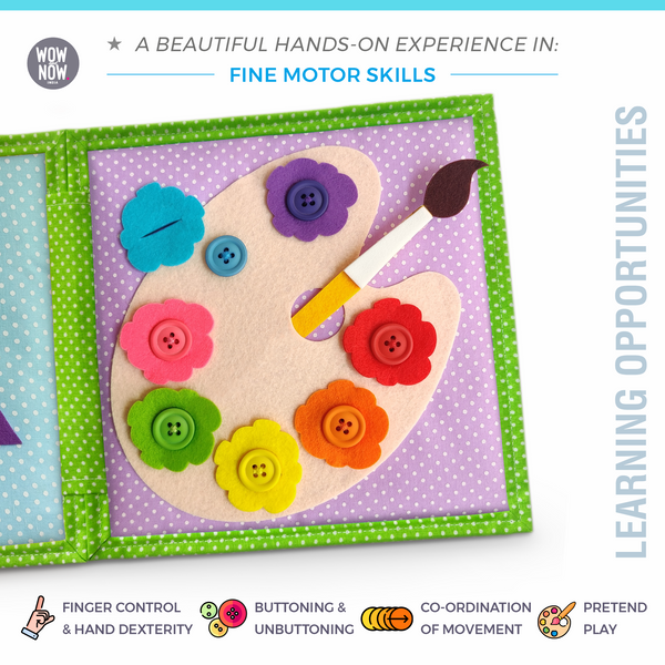 Load image into Gallery viewer, Personalized Color Pop Sensory Quiet Book + Personalized Height Chart