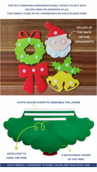 Load image into Gallery viewer, Personalized Peek-a-Boo Animal Safari Sensory Quiet Book + Personalized Felt Christmas Tree with 23 Colorful Ornaments