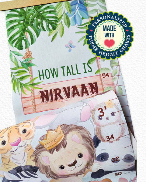 Load image into Gallery viewer, Personalized Animal Safari Montessori Sensory Quiet Book + Personalized Height Chart