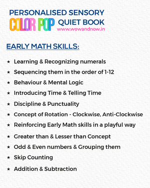Personalized Montessori Sensory Busy Activity Book for Toddlers | Quiet Book with Colors, Shapes, Learning Numbers & Counting