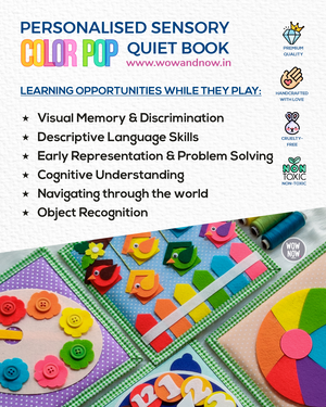 Personalized Montessori Sensory Busy Activity Book for Toddlers | Quiet Book with Colors, Shapes, Learning Numbers & Counting