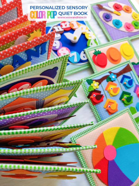 Load image into Gallery viewer, Personalized Montessori Sensory Busy Activity Book for Toddlers | Quiet Book with Colors, Shapes, Learning Numbers & Counting