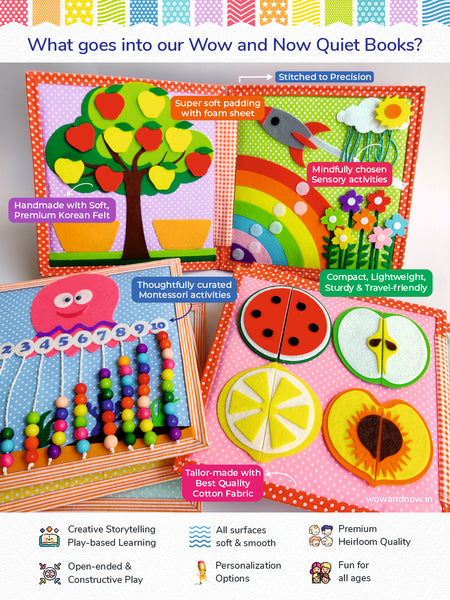 Load image into Gallery viewer, Personalized Peek-a-Boo Safari Animal Sensory Quiet Book + UNFRAMED - Set of 4 Watercolor Nursery Animal Safari Prints