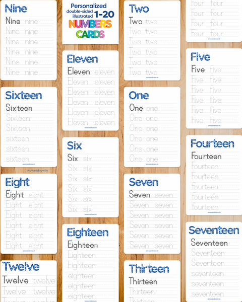 Load image into Gallery viewer, Personalized Number Flashcards for Toddlers, Preschool & Homeschool | 123 Counting, Tracing & Early Math Activity Cards | Educational Screen-free Activities Toys for Kids