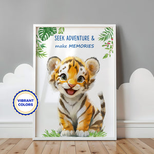Set of 6 Watercolor Baby Safari Animals Nursery Decor Wall Art Prints | Jungle Animals Kids Room Wall Art Prints (Unframed)