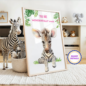 Set of 6 Watercolor Baby Safari Animals Nursery Decor Wall Art Prints | Jungle Animals Kids Room Wall Art Prints (Unframed)