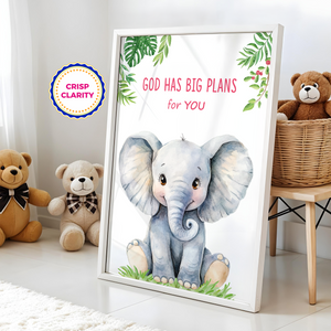 Set of 6 Watercolor Baby Safari Animals Nursery Decor Wall Art Prints | Jungle Animals Kids Room Wall Art Prints (Unframed)
