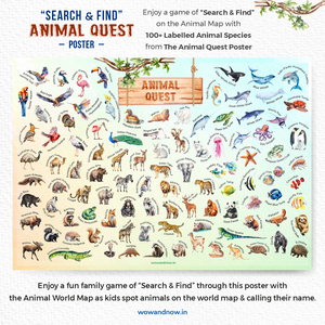 Personalized Color Pop Sensory Quiet Book + Personalized Animal Safari World Map with A3 Animal Quest Poster