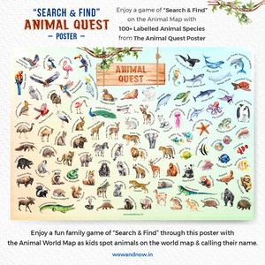 Personalized Peek-a-Boo Animal Safari Sensory Quiet Book + Personalized Animal Safari World Map with A3 Animal Quest Poster