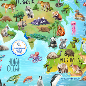 Personalized Peek-a-Boo Animal Safari Sensory Quiet Book + Personalized Animal Safari World Map with A3 Animal Quest Poster