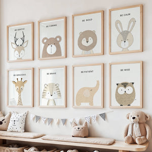 gender neutral woodland animal prints for kids