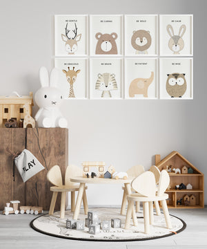 boho nursery wall art with inspirational quotes