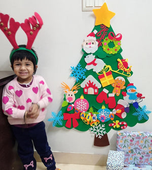 Christmas tree Montessori toy for preschool learning and fun.