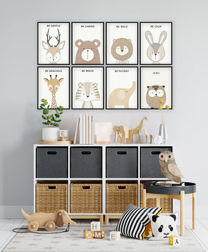 scandinavian style nursery wall art with quotes