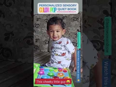 Load and play video in Gallery viewer, Personalized Montessori Sensory Busy Activity Book for Toddlers | Quiet Book with Colors, Shapes, Learning Numbers & Counting