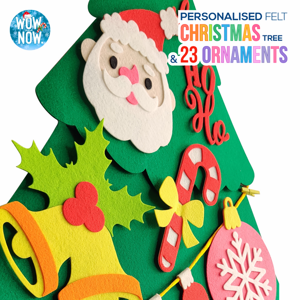 Load image into Gallery viewer, Personalized Peek-a-Boo Animal Safari Sensory Quiet Book + Personalized Felt Christmas Tree with 23 Colorful Ornaments