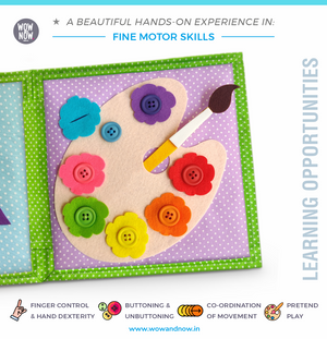 Personalized Montessori Sensory Busy Activity Book for Toddlers | Quiet Book with Colors, Shapes, Learning Numbers & Counting