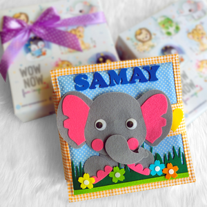 Personalized Animal Safari Sensory Quiet Book (Bailey - The Elephant) - Montessori Toys