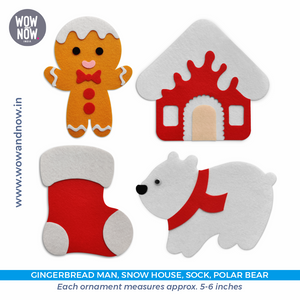 Montessori Toys - Personalised Set of 23 Colorful Christmas Felt Ornaments