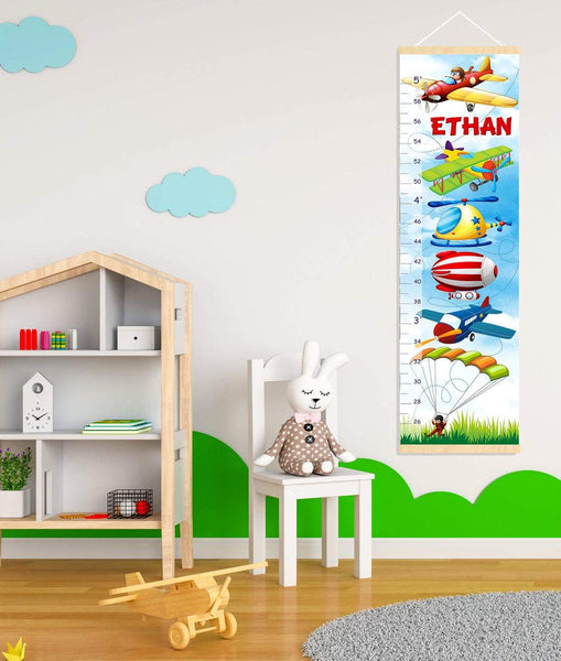 Load image into Gallery viewer, Air Transport - Name Personalized Wall Growth Height Chart Tracker