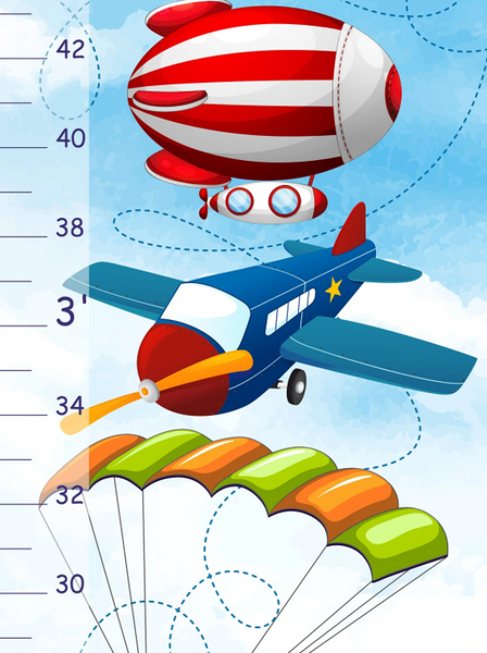 Load image into Gallery viewer, Air Transport - Name Personalized Wall Growth Height Chart Tracker