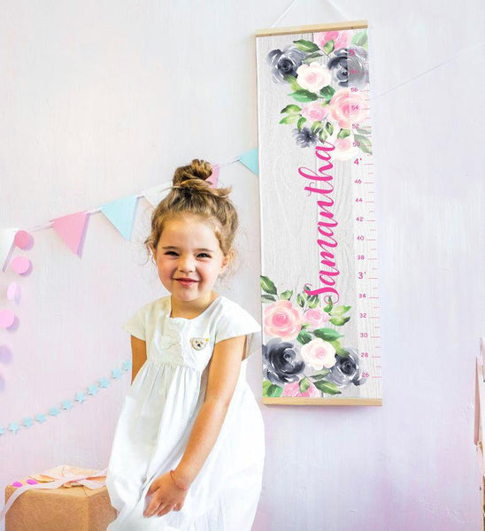 Load image into Gallery viewer, Floral - Personalized Wall Growth Height Chart Tracker