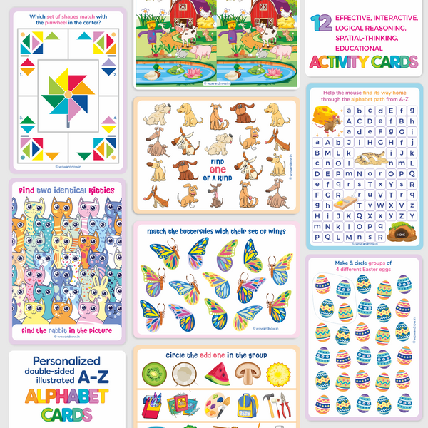 Load image into Gallery viewer, Personalized A-Z Alphabet &amp; Activity Flash Cards
