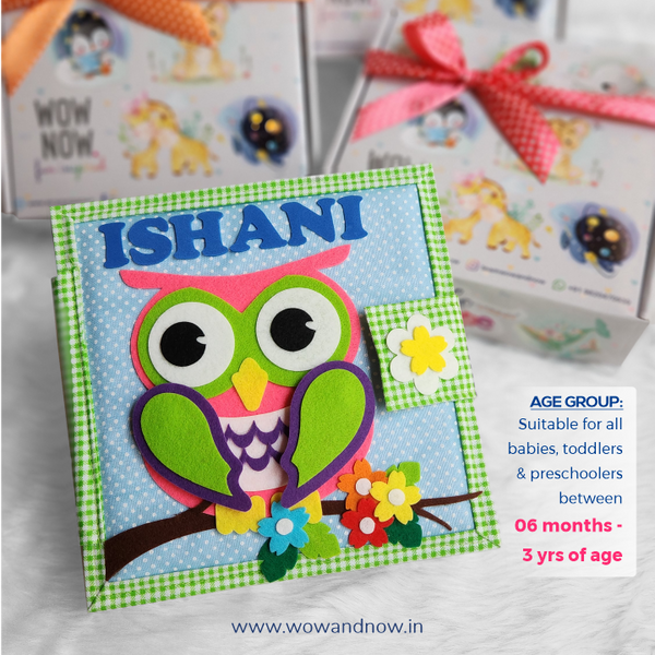 Load image into Gallery viewer, Personalized Peek-a-Boo Animal Safari Sensory Quiet Book + Personalized Height Chart
