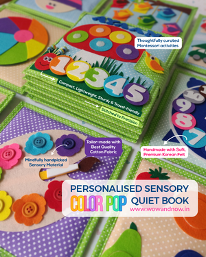 Personalized Color Pop Sensory Quiet Book + Personalized Height Chart