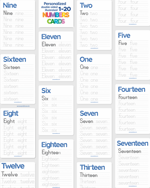 Load image into Gallery viewer, Personalized Number Flashcards for Toddlers, Preschool &amp; Homeschool | 123 Counting, Tracing &amp; Early Math Activity Cards | Educational Screen-free Activities Toys for Kids

