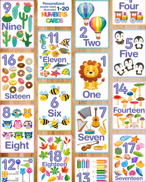 Personalized Number Flashcards for Toddlers, Preschool & Homeschool | 123 Counting, Tracing & Early Math Activity Cards | Educational Screen-free Activities Toys for Kids