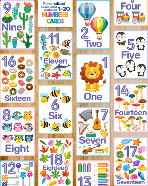 Load image into Gallery viewer, Personalized Number Flashcards for Toddlers, Preschool &amp; Homeschool | 123 Counting, Tracing &amp; Early Math Activity Cards | Educational Screen-free Activities Toys for Kids
