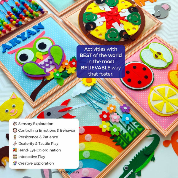 Load image into Gallery viewer, Personalized Animal Safari Montessori Sensory Quiet Book + Personalized Height Chart
