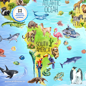 Personalized Peek-a-Boo Animal Safari Sensory Quiet Book + Personalized Animal Safari World Map with A3 Animal Quest Poster