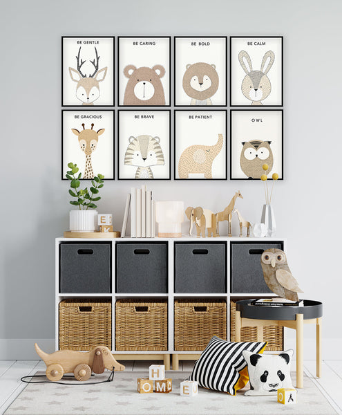 Load image into Gallery viewer, scandinavian style nursery wall art with quotes
