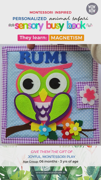 Load and play video in Gallery viewer, Personalized Montessori Educational Kids &amp; Toddler Activities - (Owl)
