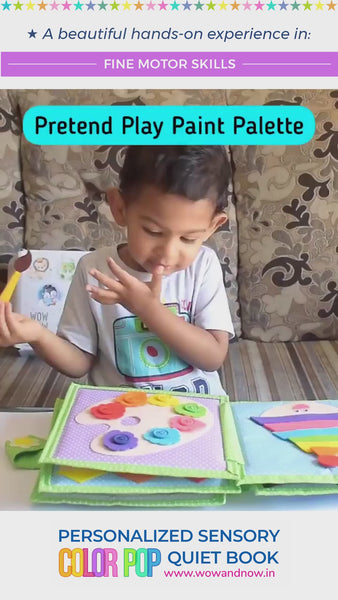 Load and play video in Gallery viewer, Personalized Montessori Sensory Busy Activity Book for Toddlers | Quiet Book with Colors, Shapes, Learning Numbers &amp; Counting
