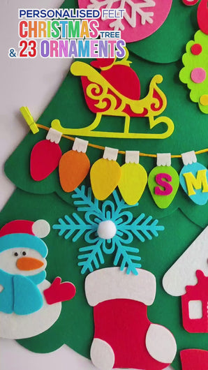 Sensory Christmas tree activity for kids with detachable decorations.