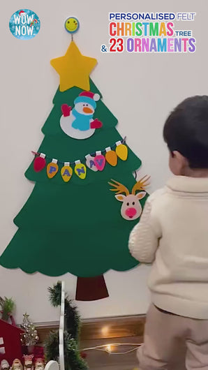 Toddler-safe Christmas tree decoration ideas with DIY felt ornaments.