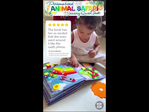 Load and play video in Gallery viewer, Personalized Sensory Baby &amp; Toddler Busy Book - (Elephant)
