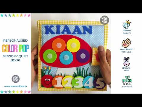 Load and play video in Gallery viewer, Personalized Color Pop Sensory Quiet Book for Toddlers - Montessori Inspired

