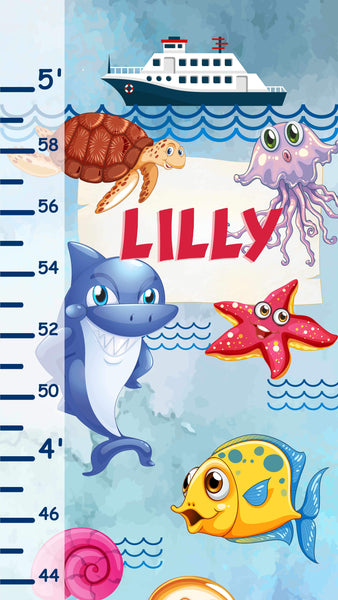 Load image into Gallery viewer, Under the Sea - Personalized Themed Height Chart
