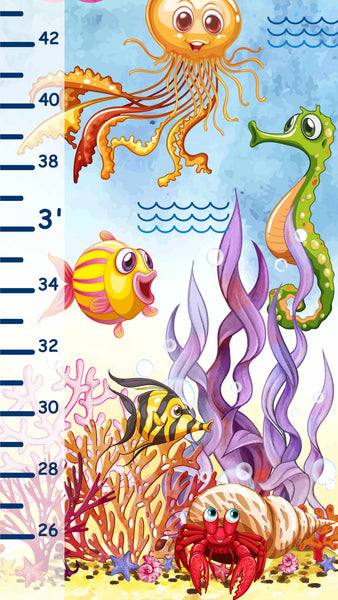 Load image into Gallery viewer, Under the Sea - Personalized Wall Growth Height Chart Tracker

