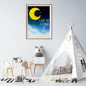 I Love You to The Moon and Back Print - (Unframed)