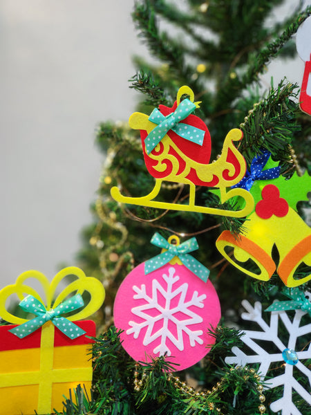 Load image into Gallery viewer, Montessori Toys - Personalised Set of 23 Colorful Christmas Felt Ornaments
