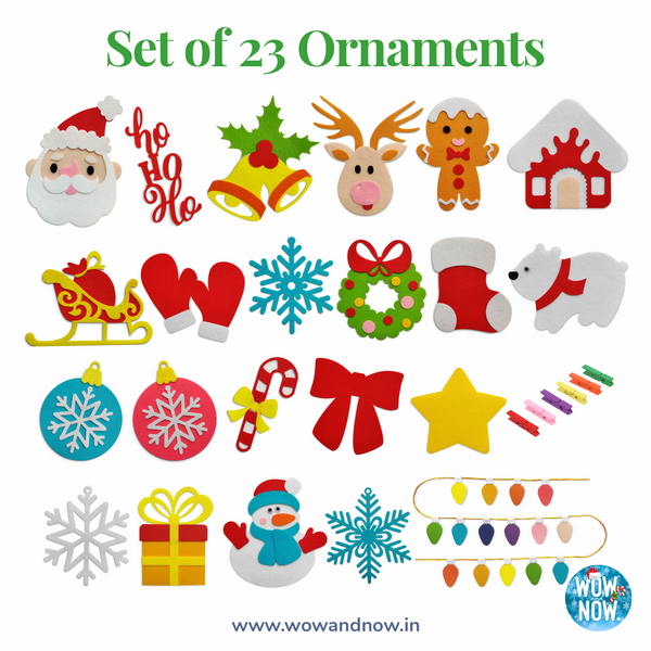 Load image into Gallery viewer, Personalized Peek-a-Boo Animal Safari Sensory Quiet Book + Personalized Felt Christmas Tree with 23 Colorful Ornaments

