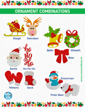 Personalized Felt Christmas Tree with 23 Colorful Felt Ornaments - Montessori Inspired