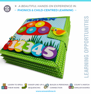 Personalized Color Pop Sensory Quiet Book + UNFRAMED - Set of 3 Watercolor Nursery Animals Safari Prints