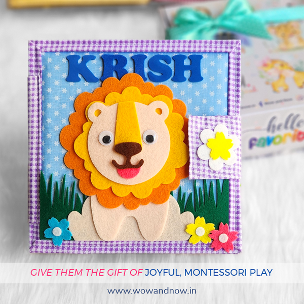 Load image into Gallery viewer, Personalized Animal Safari Sensory Quiet Book (Bailey - The Elephant) - Montessori Toys
